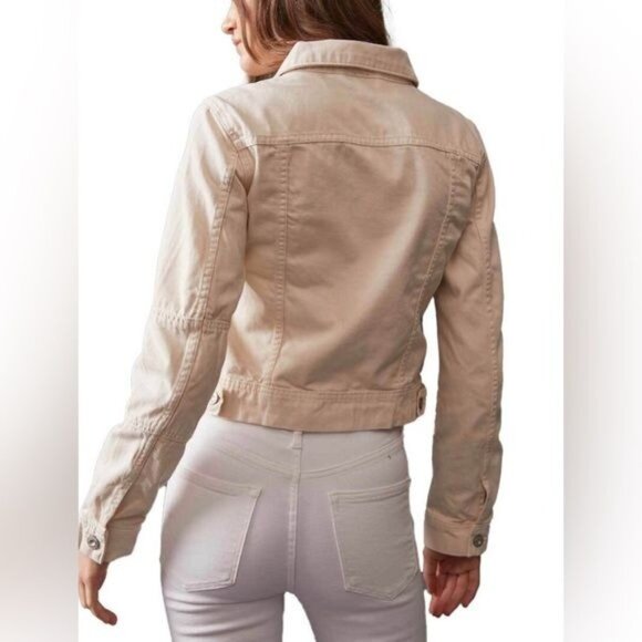 Free People ivory Rumors Denim Jacket in Ecru 011 Size XSmall - Picture 4 of 10